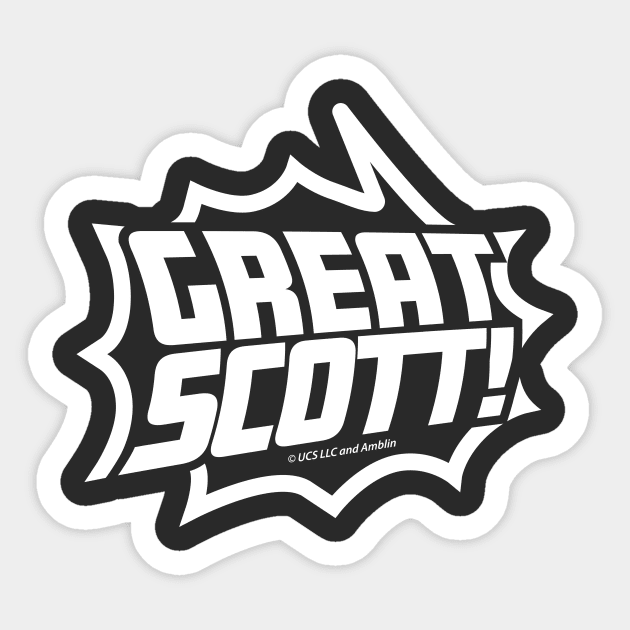 Great Scott! (White) Sticker by jepegdesign